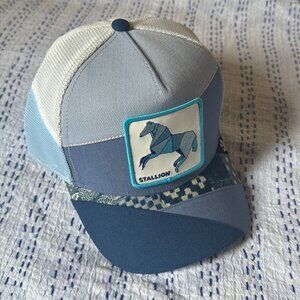 Goorin Bros. Horse Stallion Self Reliant The Farm Blue Trucker Hat NWOT